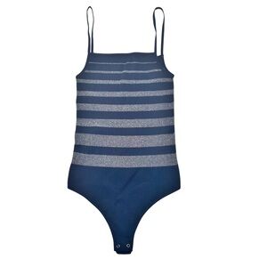 Free people Bodysuit Stripe Navy/Silver stripes size XS/S